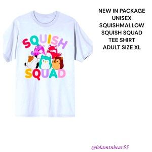 NEW IN PACKAGE SQUISHMALLOW SQUISH SQUAD UNISEX TEE SHIRT SIZE XL-100% COTTON